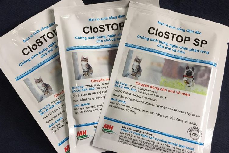 cách sử dụng men tiêu hoá cho mèo ClostopSP